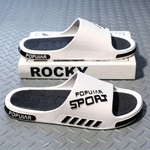Plus Size Men's Stylish Color Block Open Toe Breathable Slippers, Comfy Non Slip Durable Anti Odor EVA Slides, Men's Summer Footwear
