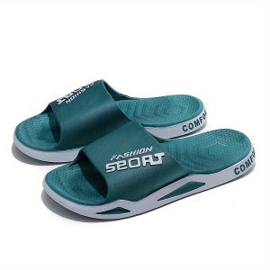 Fashion Slides for Indoor & Outdoor Use - Stylish Black and White PVC Slippers with 