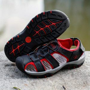 AIREVO Men'S Lightweight Breathable Summer Sandals - Non-Slip Water-Friendly Hiking Shoes with Quick-Dry Upper, Adjustable Hook & Loop Closure for Beach, Walking, Casual Wear, Beach Footwear, Stylish Sportswear, Durable Rubber Sole