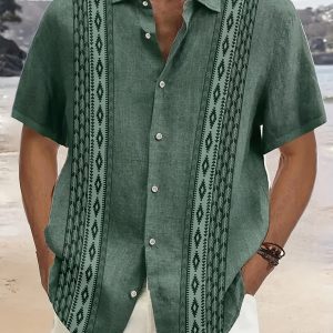 Summer Hawaiian Shirts for Men - 2024 New Casual Printed Vacation Wear for Seaside Trips, Perfect Gift Idea