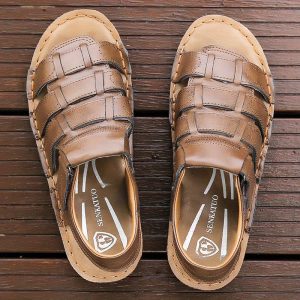 Men's Outdoor Sport Sandals Adjustable Hook-and-Loop Straps Comfortable Closed-Toe Design Premium Synthetic Upper Ideal All-Terrain Non-Slip Beach Shoes for Hiking Travel and Summer Adventures