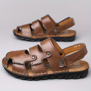 Men'S Classic Outdoor Sandals with Adjustable Heel Strap and Comfortable Buckle Design, High-Quality Synthetic Upper for 11 Festivals, Suitable for Beach Hiking and Casual Wear Non-Slip Durable Beach Shoes