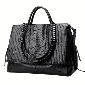 Shoulder Bags for Women, High Quality Large Capacity Crocodile Print Tote Bag, Commute to Work Briefcase Dating Shoulder Bag, Senior Style Gift Crossbody Bag