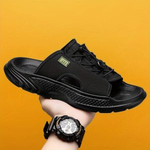 Summer New Style Slippers, Men'S Anti-Slip And Wear-Resistant Casual One-Line Sandals, Chinese-Style Sports Beach Shoes And Trendy Shoes for Wearing O